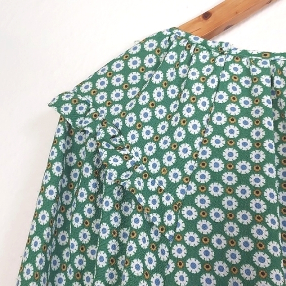 NEW Max Studio Dress Tunic Women Floral Boho Ruffle Long Balloon Sleeve XL - Picture 10 of 16